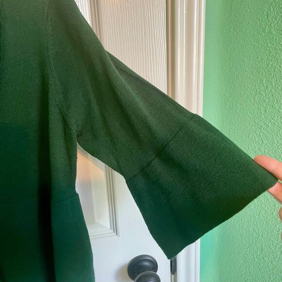 Ivy Jane Dark Green Wool Blend Short Sleeve Cardigan Orange Buttons Size Large - Picture 5 of 6